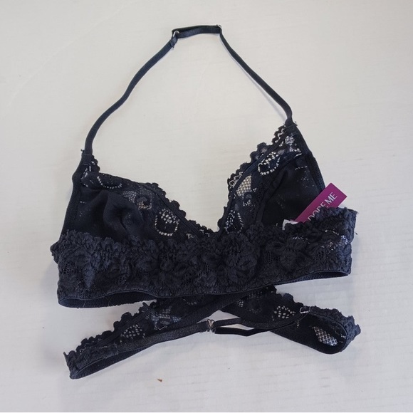 Nylon Lingerie Wrap up Cross Straps Lace - Picture 6 of 8